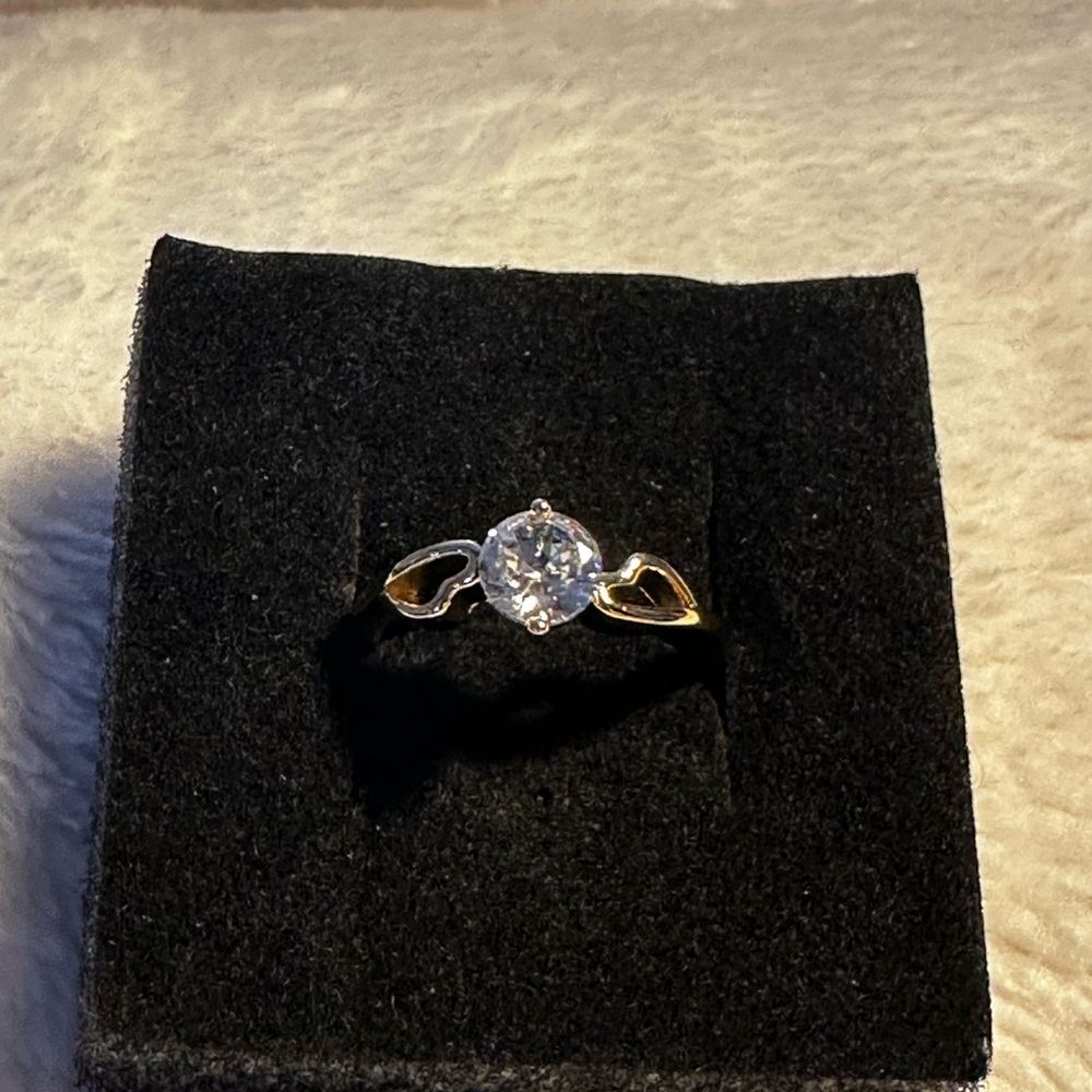 Cubic Zirconia gold over Sterling Silver size 7 ring.